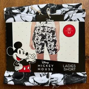 Disney Mickey Mouse Women's Black and White Bike Shorts